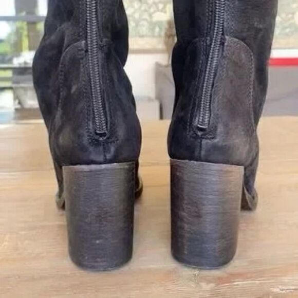 Free People Ellie Block Heel Boot Black Suede US 7 - Picture 13 of 14